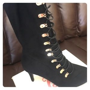 Knee high boots in wide